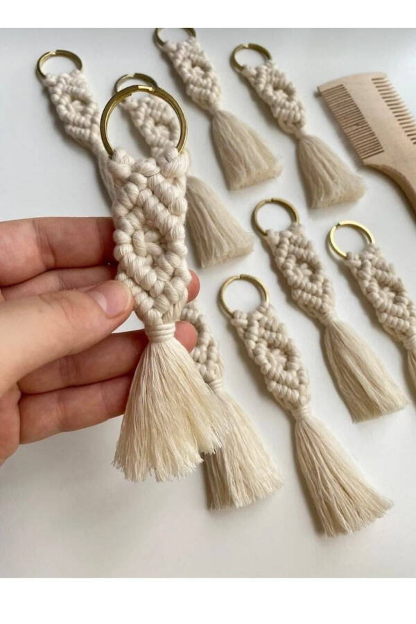 Macrame Keychain Set of 25 (Wedding, Engagement, Betrothal, Birthday Gift) - 3