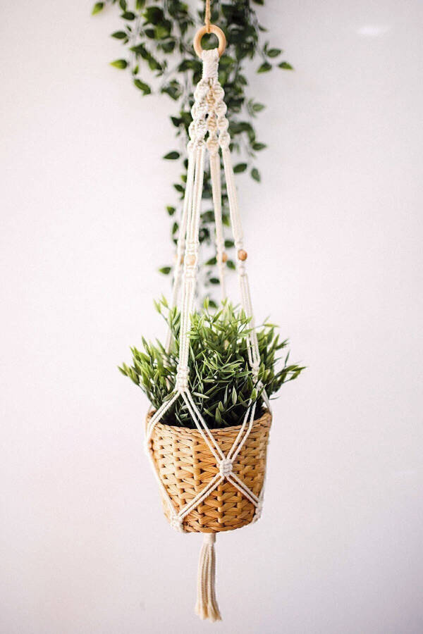 Macrame Plant Hanger Handmade Flower Pot - 8