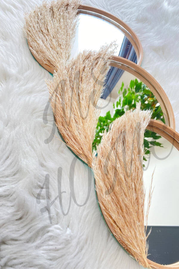 Macrame Wall Decor Ring Feathered Mirrored Wall Ornament 3 Piece Set 100% Handmade - 12