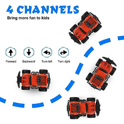 Mafbeanl Remote Control Car for Boys 4-7, 1:43 Scale Mini RC Car for Kids 3-5, Car Toys Truck Xmas Birthday Gifts for Toddlers 3 4 5 6 7 Year Old Boys (Red) - 5