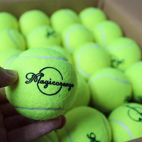 Magicorange Tenis Topları, 120'lı Paket Gelişmiş Antrenman Tenis Topları Pratik Topları, Evcil Köpek Oynama Topları, Başlangıç Antrenmanı Topu İçin Uygun - 4