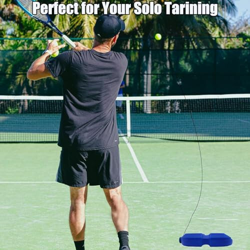 Magicorange Tennis Trainer Rebound Ball with 6 String Balls, Solo Tennis Training Equipment for Self Tennis Practice Training for Beginner - 6