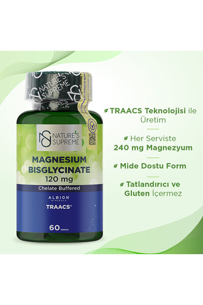 Magnesium Bisglycinate 120 Mg 60 Tablets - 8