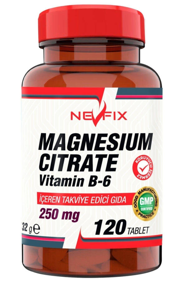 Magnesium Citrate 250 Mg Vitamin B6 10 Mg 120 Tablets - 1