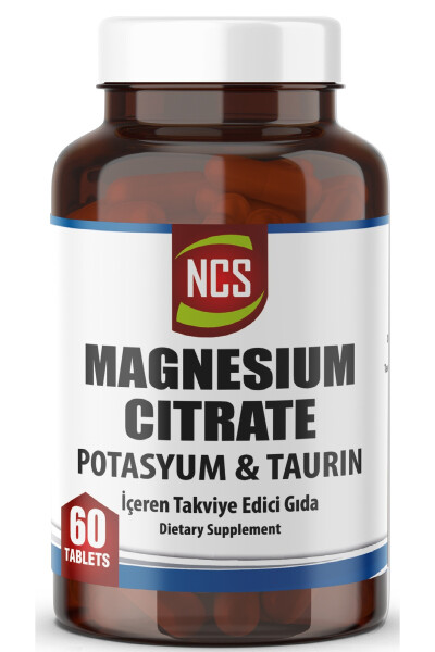 Magnesium Citrate 4-Form 60 Tablets (POTASSIUM KALIUM) & Vitamin B6 Magnesium Citrate Taurine - 1