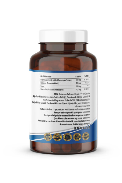 Magnesium Citrate 4-Form 60 Tablets (POTASSIUM KALIUM) & Vitamin B6 Magnesium Citrate Taurine - 2