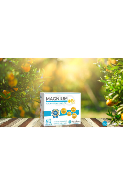 Magnesium Complex B6 60 Tablets Magnesium Bisglycinate, Citrate, Malate, Taurate, B6 Asbien - 12