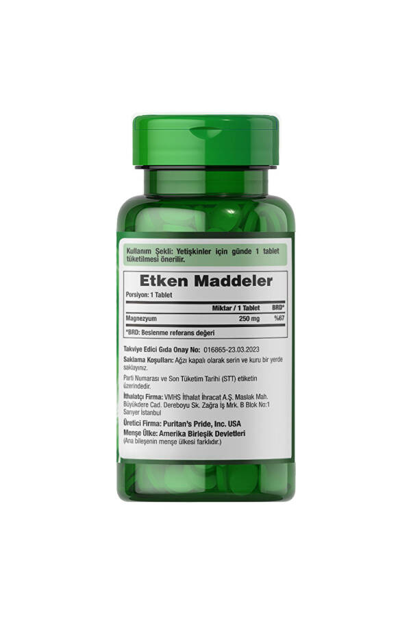 Magnezyum 250 Mg 100 Tablet - 2