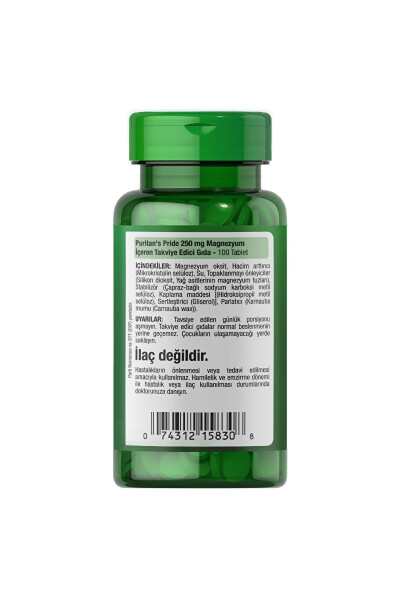 Magnezyum 250 Mg 100 Tablet - 3