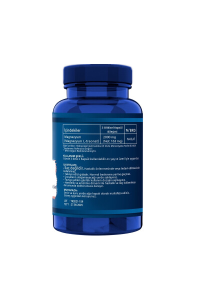 Magnezyum L-treonat 2000 Mg 90 Kapsül Vegan Formül - 2