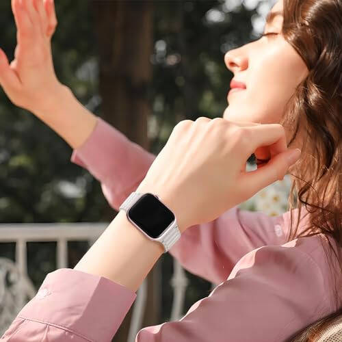 Магнитный браслет Witzon, совместимый с Apple Watch 45 мм для мужчин 44 мм 42 мм 41 мм 40 мм 38 мм 49 мм для женщин, спортивный силиконовый ремешок с сильным магнитным креплением для iWatch Series 9 8 7 6 5 4 3 1 SE Ultra 2 - 6