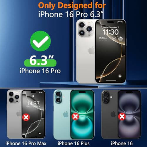 Магнитный чехол SPIDERCASE для iPhone 16 Pro, 2 защитных стекла, защита от падения военного уровня, тонкий чехол с невидимой подставкой, прозрачный - 2