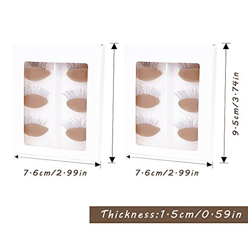 MAIZOA 6 pairs of replaceable eyelids (2 boxes), MAIZOA Eyelash Replacement Eyelids, used for eyelash training and practice makeup eyelash extension (Wheat color) - 5