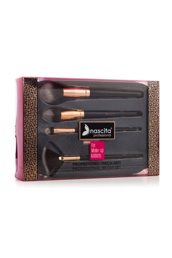 Make Up Addıct 4 Piece Professional Brush Set with Bag - 1