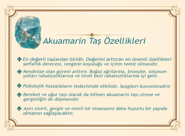 Makrome Örgülü Naturel Kesim Dorika Top Detaylı Aquamarin Doğaltaş Erkek Bileklik - 4