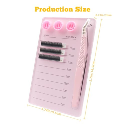 Makupeu Acrylic Eyelash Extension Pallet Kits, Grafting False Eyelash Organizer Extension Pad Lash Tray,Magnetic Tweezer Holder - Durable Eyelash Extension Storage Organizer (Pink sets) - 2