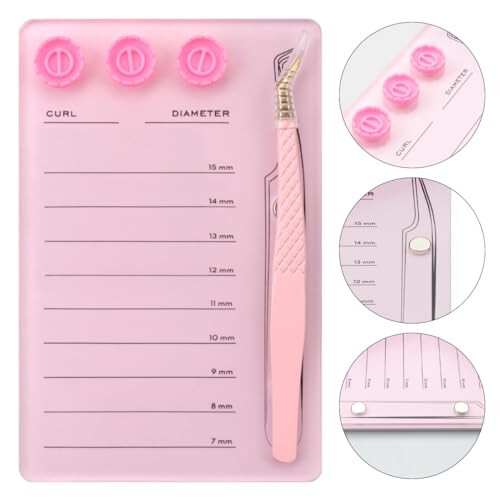 Makupeu Acrylic Eyelash Extension Pallet Kits, Grafting False Eyelash Organizer Extension Pad Lash Tray,Magnetic Tweezer Holder - Durable Eyelash Extension Storage Organizer (Pink sets) - 3