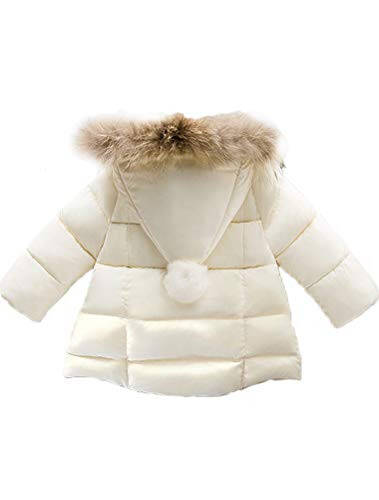 Mallimoda Baby Boys Girls Down Jacket Toddler Winter Warm Puffer Down Coat Cotton Hooded Fur Snowsuit - 2