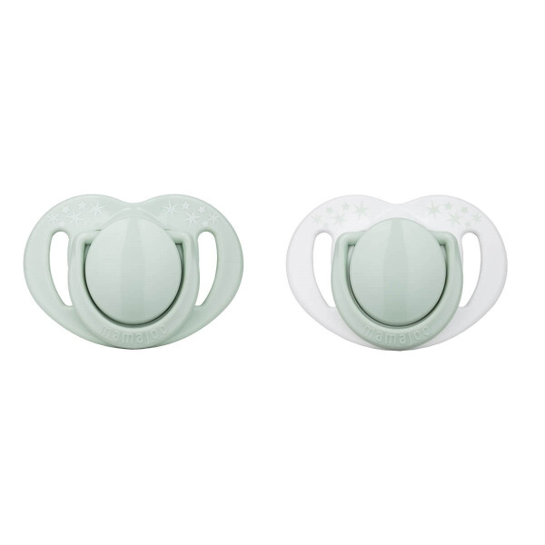 Mamajoo Sterilization & Storage Box Powder Green Patterned Twin Orthodontic Pacifier / 0 Months+ - 1