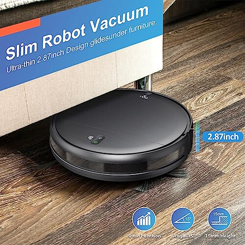 MAMNV Robot Elektrikli Süpürge ve Mop Seti, WiFi/Uygulama, Programlanabilir Robot Elektrikli Süpürge, Su Tanklı ve Toz Kutulu 2'si 1 Arada Mop Robot Elektrikli Süpürge, Kendi Kendine Şarj Olan, İnce, Sert Zemin, Evcil Hayvan Tüyü, Halı için İdeal - 5