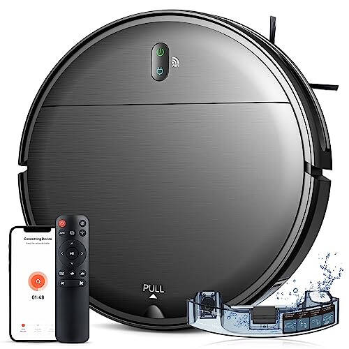 MAMNV Robot Vacuum and Mop Combo, WiFi/App, Robotic Vacuum Cleaner with Schedule, 2 in 1 Mopping Robot Vacuum with Watertank and Dustbin, Self-Charging, Slim, Ideal for Hard Floor, Pet Hair, Carpet - 1