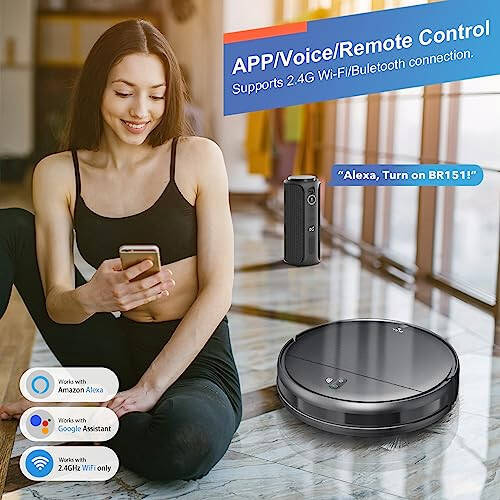 MAMNV Robot Vacuum and Mop Combo, WiFi/App, Robotic Vacuum Cleaner with Schedule, 2 in 1 Mopping Robot Vacuum with Watertank and Dustbin, Self-Charging, Slim, Ideal for Hard Floor, Pet Hair, Carpet - 5