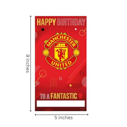 Manchester United Football Club Birthday Card. Comes with Stickers to Personalise with your Caption, Mum, Dad, Grandson, Boyfriend, Open Birthday Card, Red - 6