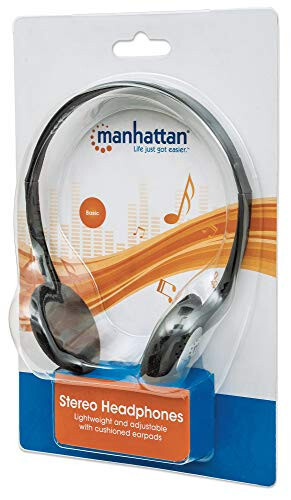 Manhattan On-Ear Wired Stereo Headphone - Long 6ft Cable, Single 3.5mm Plug, Lightweight, Adjustable Headband–for Walkman, CD Player, Computer -177481 - 12