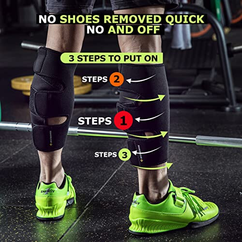 MANUEKLEAR Deadlift Shin Guard'ları, Hızlı Takılıp Çıkarılabilir Shin Splint Desteği, Ayarlanabilir Ağırlık Kaldırma Buzağı Desteği, Barın Çiziklerinden Korumak İçin (Çift) - 2