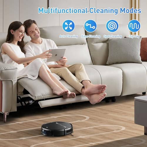 MANVN Robot Vacuum and Mop Combo, Robot Vacuum with Wi-Fi/APP, Self-Charging Robot Vacuum and Mop Ultra Slim Quiet, Ideal for Hard Floor, Pet Hair and Daily Cleaning - 2