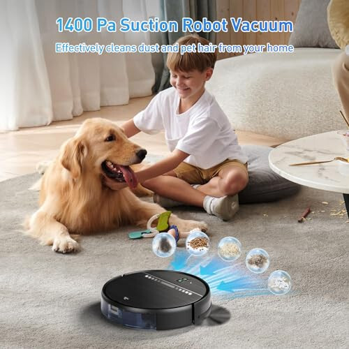 MANVN Robot Vacuum and Mop Combo, Robot Vacuum with Wi-Fi/APP, Self-Charging Robot Vacuum and Mop Ultra Slim Quiet, Ideal for Hard Floor, Pet Hair and Daily Cleaning - 3