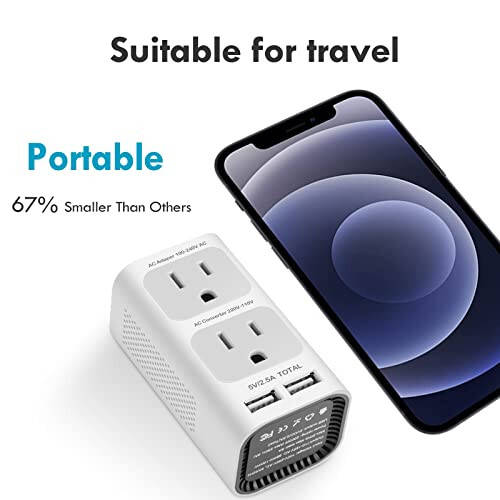 Mapambo 220V to 110V Voltage Converter US to Europe UK Italy France Iceland Asia, 2000W Universal European Travel Plug Adapter Power Converter Adapter Combo with 2 USB and Type A, C, G, I Converter - 6