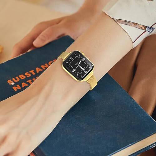 MARGE PLUS İnce Milanese Döngü Apple Watch Bandı ile Uyumlu Kadınlar için 40mm 41mm 38mm 42mm 44mm 45mm 49mm 42mm 46mm, Paslanmaz Çelik Manyetik Örgü Kordon iWatch Bandları Serisi 10 9 8 7 6 5 4 3 2 1 Ultra SE ile çalışır - 9