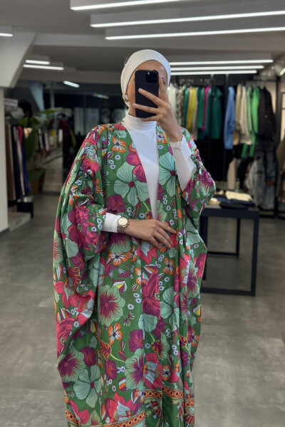 Marina Batwing Sleeve Kimono GREEN - 4