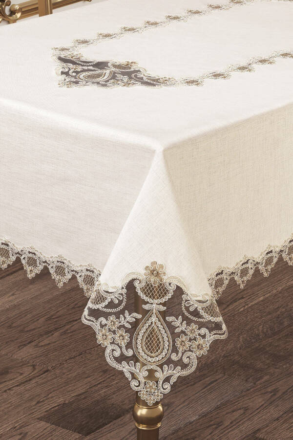 Marina Linen French Lace Tablecloth - 1