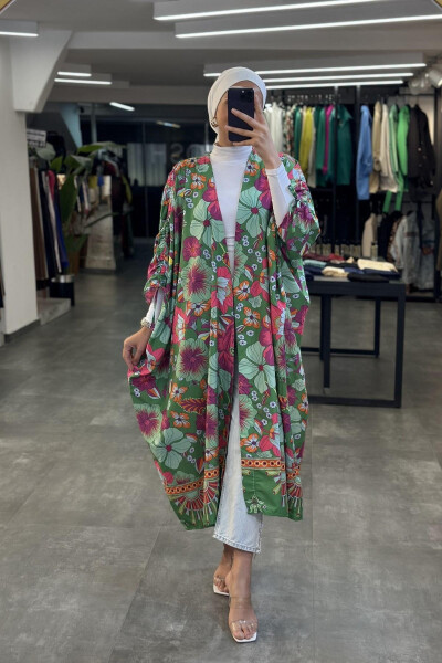 Marina Yarasho Qo'l Kimono YASHIL - 5