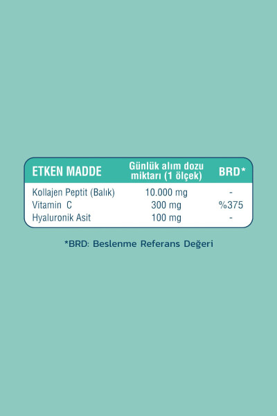 Marine Kolajen Balık Kolajeni Hyaluronik Asit & Vitamin C - 28 Günlük Kolajen - 6