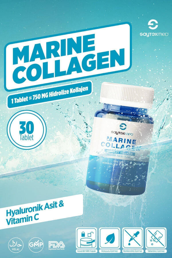 Marine Kollagen, Hidrolize Kollagen, Hyaluronik Asit ve Vitamin C İçeren Takviye Gıda - 1