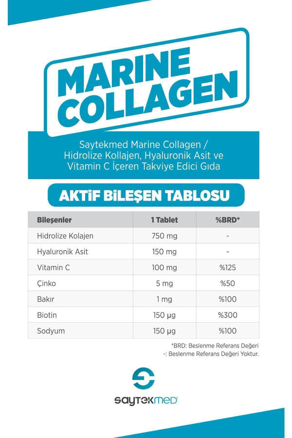 Marine Kollagen, Hidrolize Kollagen, Hyaluronik Asit ve Vitamin C İçeren Takviye Gıda - 2