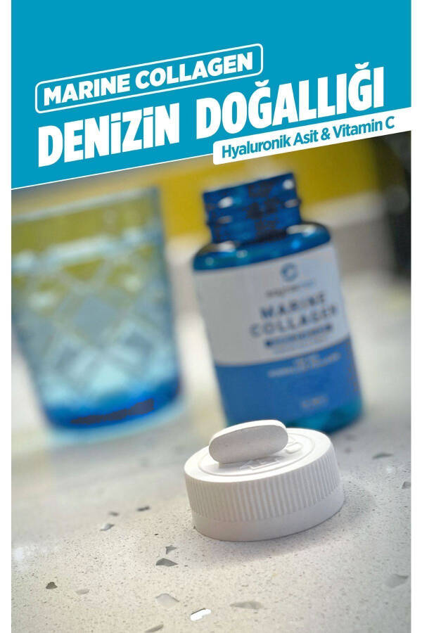 Marine Kollagen, Hidrolize Kollagen, Hyaluronik Asit ve Vitamin C İçeren Takviye Gıda - 3