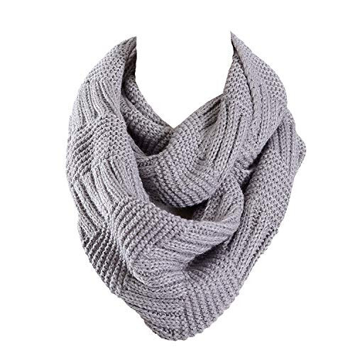 Marte&Joven Thick Warm Women Infinity Scarf White Fashion Knit Winter Circle Loop Scarves - 1