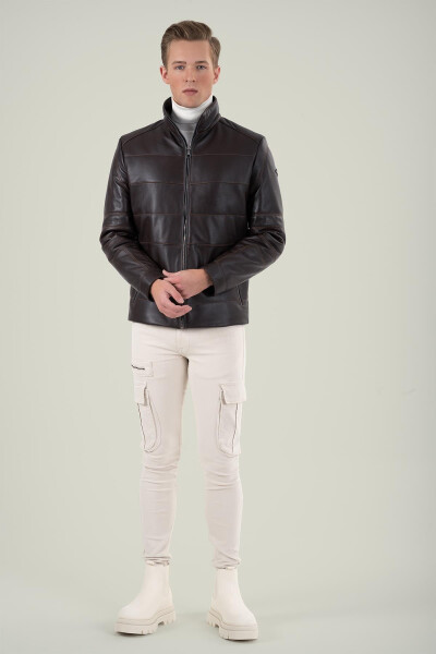 Massimo Brown Leather Jacket 111677 - 7