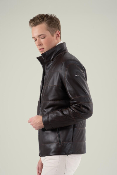 Massimo Brown Leather Jacket 111677 - 10