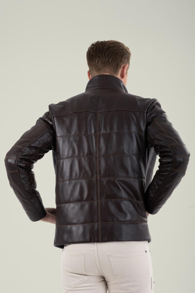 Massimo Brown Leather Jacket 111677 - 12