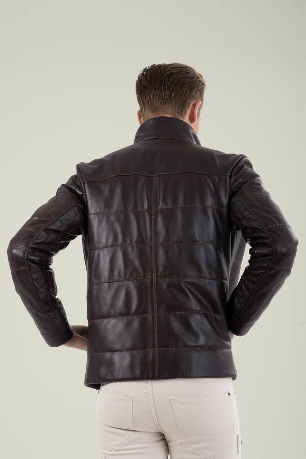 Massimo Brown Leather Jacket 111677 - 12