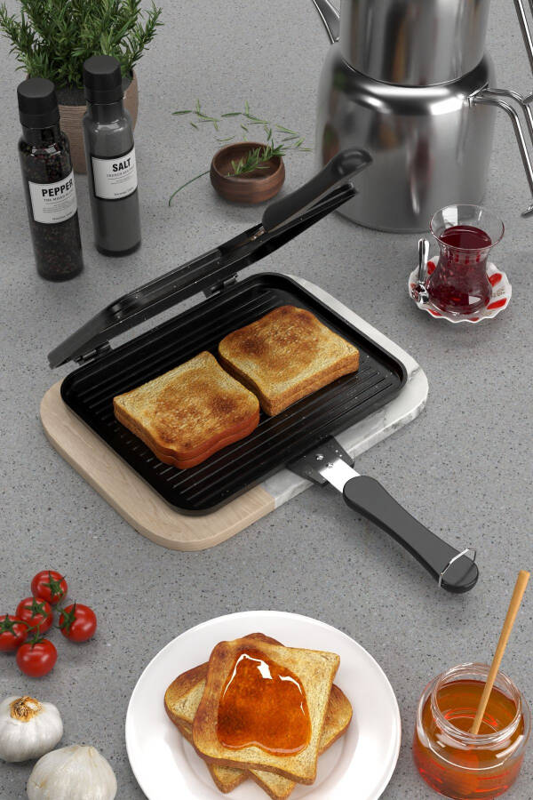 Master Toaster Granite Cast Iron Stovetop Handheld Toaster St-101 - 1