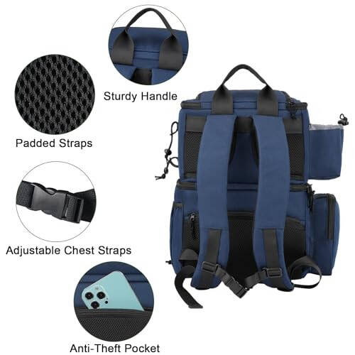 MATEIN Fishing Backpack Tackle Box, Water Resistant Fishing Storage Bag with Rod Holders & Cooler, Fishing Gear Gifts for Men - 7