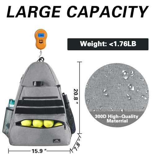 MATEIN Tenis Çantası Tenis Raketi Çantaları, Ayakkabı Bölmesiyle Erkek ve Kadınlar İçin Büyük Tenis Sırt Çantası 2 Rakete Sığar, Su Geçirmez Tenis Hediye Çantası - 3