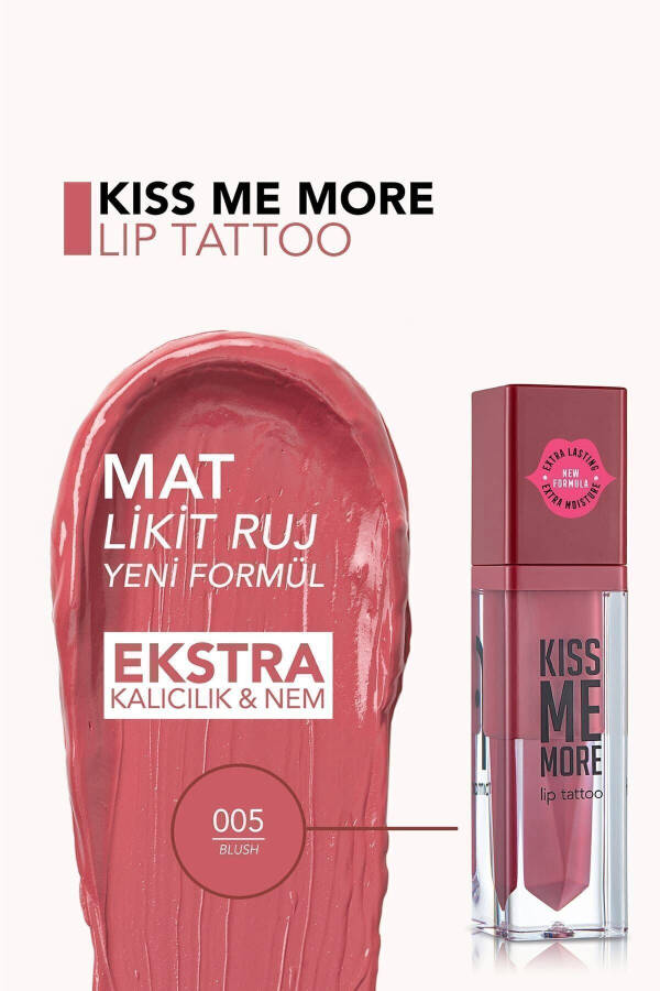 Матовая помада для губ с длительной стойкостью - Kiss Me More-005 Blush-8682536040662 - 9