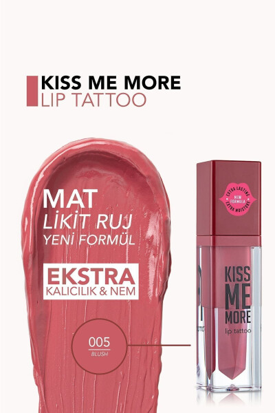 Матовая помада для губ с длительной стойкостью - Kiss Me More-005 Blush-8682536040662 - 6